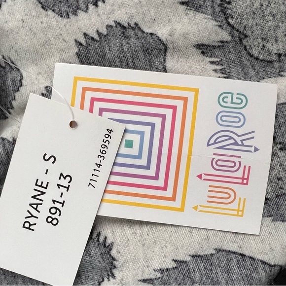 NWT LuloRoe Ryane Empire Waist Dress Leopard Gray Black Long Sleeve Stretch - Picture 12 of 13